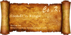 Csobán Kinga névjegykártya